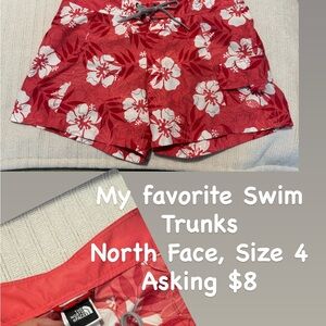 The North Face Womens Floral Red Swim Trunks